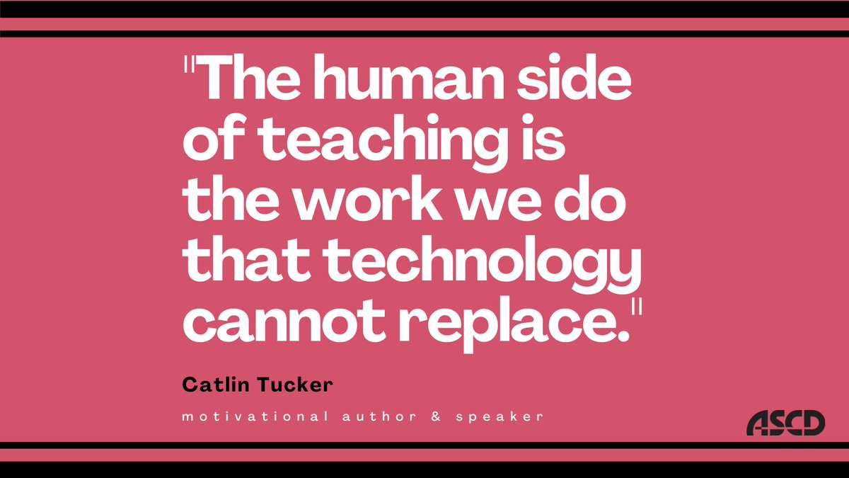 ASCD's tweet image. How can teachers navigate the challenge of current teaching setups? @Catlin_Tucker recommends establishing consistent routines, building strong learning communities, &amp;amp; blending online &amp;amp; offline learning.  bit.ly/3bp1z5i