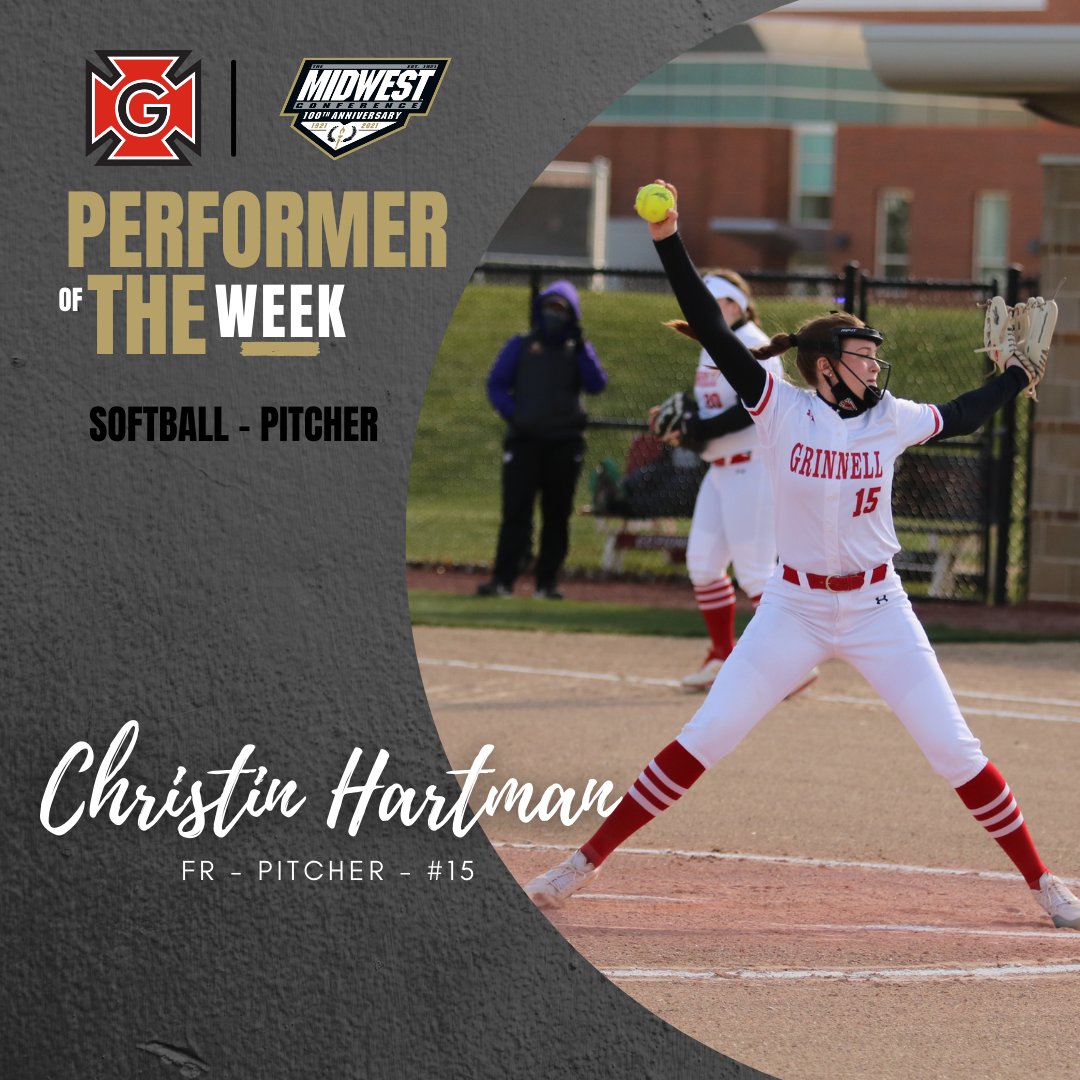 MWC Softball Pitcher Performer of the Week: Christin Hartman, Grinnell College <a href="/gcpioneers/">Grinnell Athletics</a>