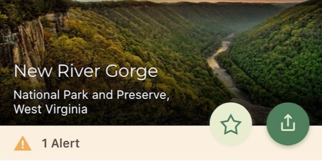 Have you seen the new National Park Service app? It's like having New River Gorge information at your fingertips. 
 Available for iOS and Android, you can find the free NPS App on the App Store or Google Play
Visit go.nps.gov/app