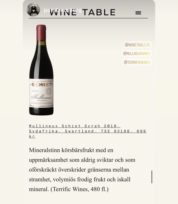 theterrificwine's tweet image. #winetable #perströmberg @MullineuxWines #vintips #nyhet #tillfälligtsortiment