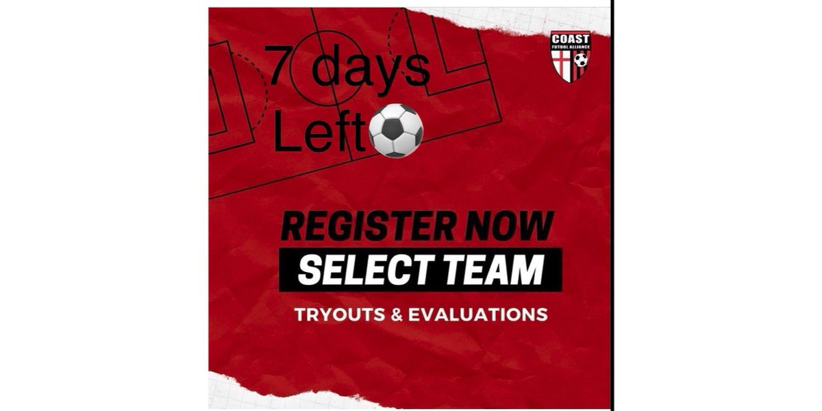 Only 7 days left to register ⚽️ click on link to learn more. coastfa.demosphere-secure.com/about-us-1/new…