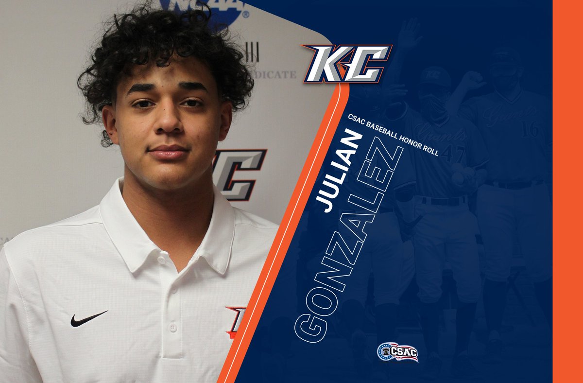 KCGiants's tweet photo. Adam Kelly and Julian Gonzalez were named to CSAC Baseball honor roll this week. https://t.co/YTXlOr8VIx