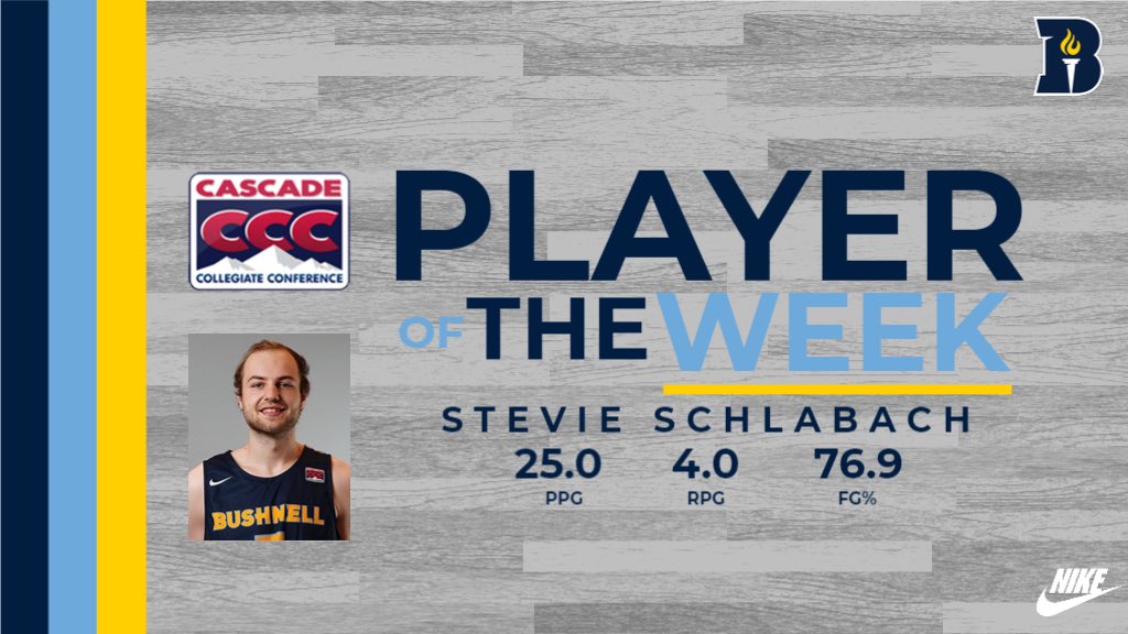 Bushnell University Men's Basketball (@bushnell_mbb) on Twitter photo 🚨CCC Player of the Week🚨
Congrats <a href="/SchlabachStevie/">Stevie Schlabach</a>‼️
25.0 ppg, 4.0 rpg, 76.9 fg%
#gobeacons #family 🚨CCC Player of the Week🚨
Congrats <a href="/SchlabachStevie/">Stevie Schlabach</a>‼️
25.0 ppg, 4.0 rpg, 76.9 fg%
#gobeacons #family