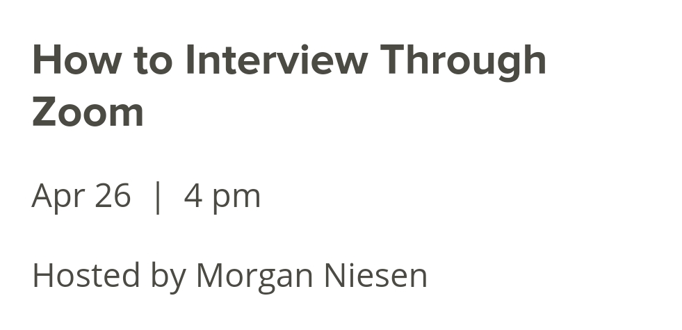 UWPComm's tweet photo. With times like these its important to learn the fundamentals of completing a job interview virtually through Zoom. Thats why this COMMversation is important event for all Comm students to tune into. Today at 4PM https://t.co/i1i8I92NVo
