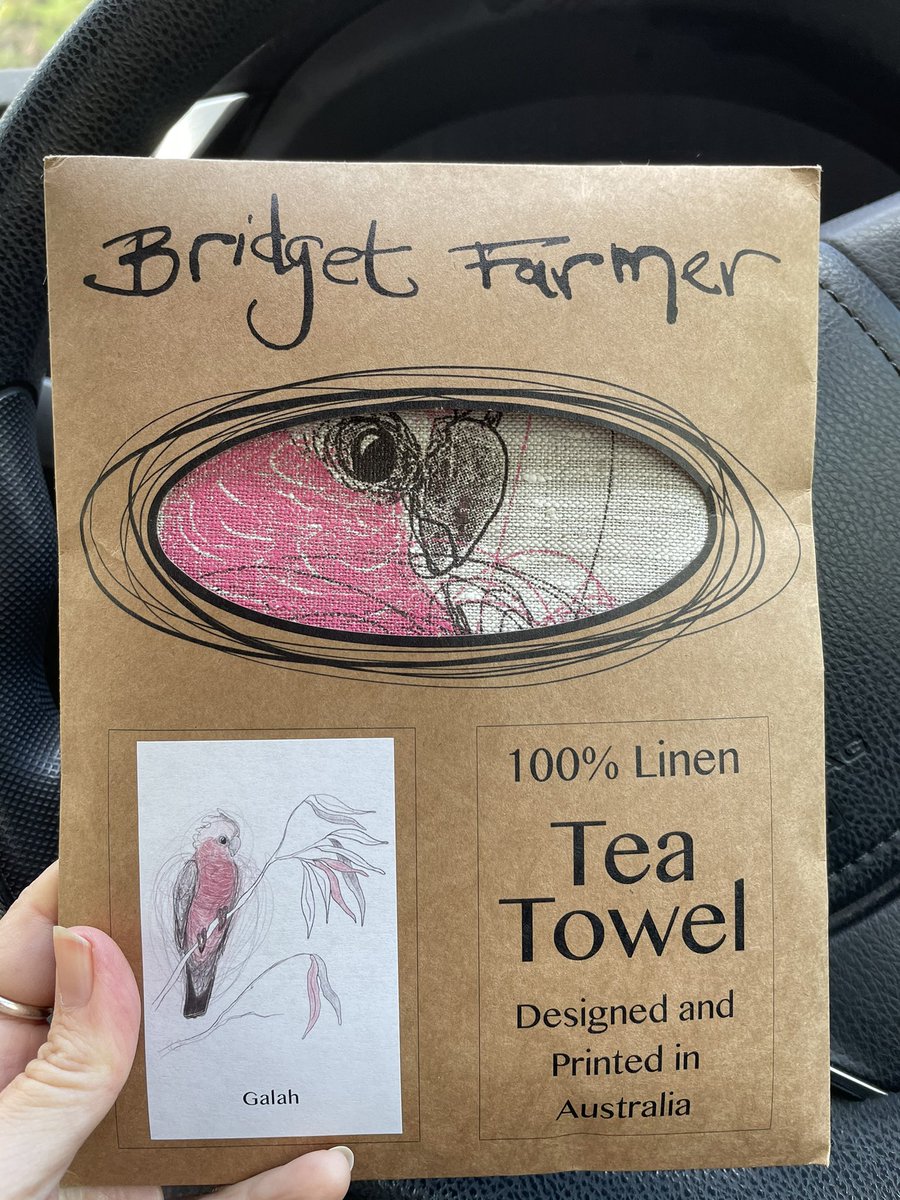 TanLoos's tweet photo. Aw!!! A parcel for me at the letterbox - from Trentham Landcare as thanks for leading a bird walk. I just love the galah design from gorgeous Bridget Farmer, and check out the delightful wrapping paper 😍 aw thanks to Trentham Landcare and especially @natcursio https://t.co/sFLkMTz7nA