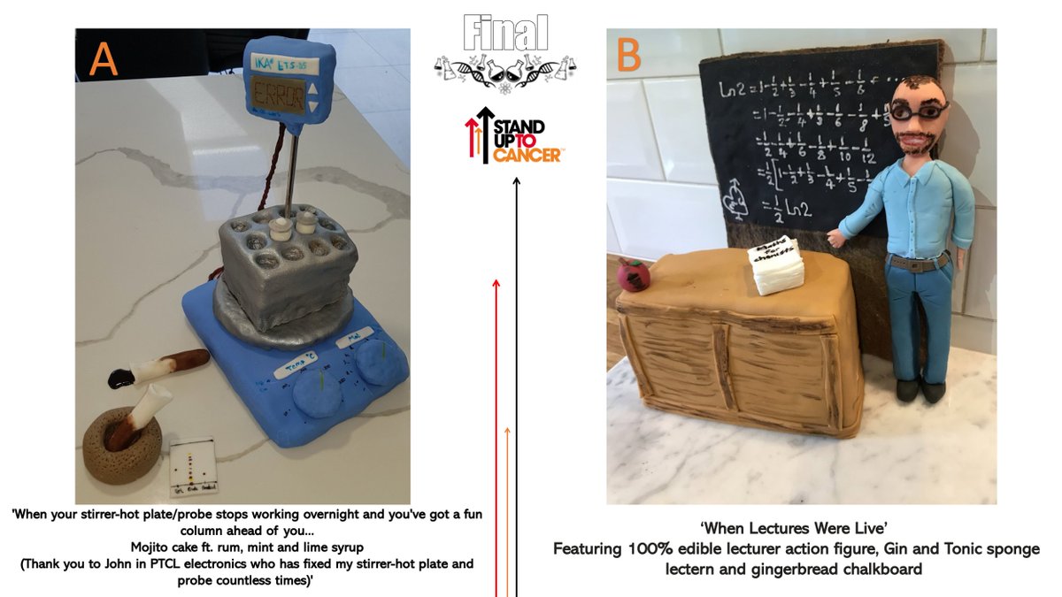 ChemBakeOx's tweet photo. It's the final! Going head to head to win bake off glory are bakers from the Willis Group and CTL. Get Voting! (and donating! We’d love to be able to get over £700 for #StandUpToCancer) #ChemBakeOx #ChemistsWhoCook @OxfordChemistry

Donate: https://t.co/o9bti9CdzM https://t.co/sfHsPUKEhe