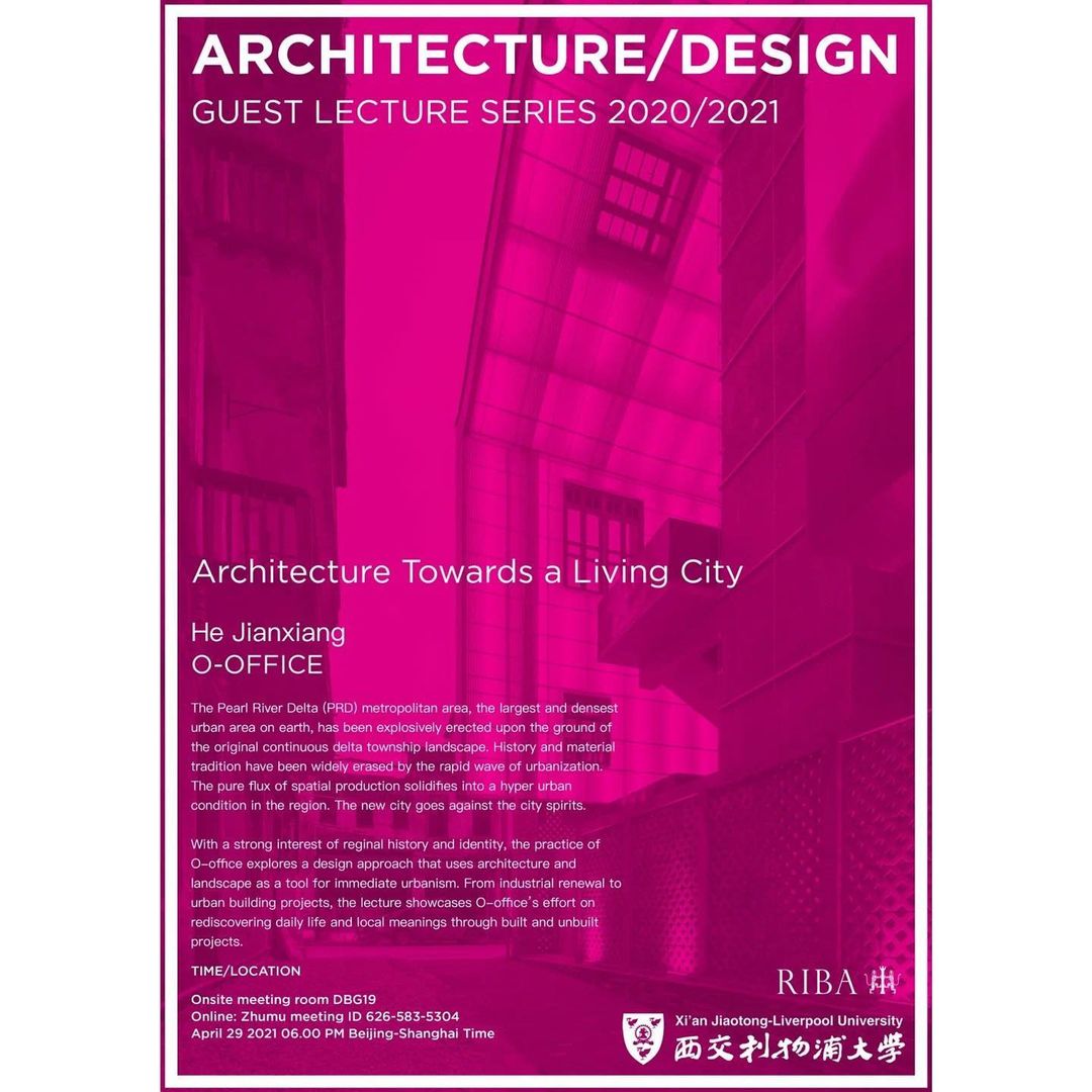 architecturexj2's tweet photo. Guest Lecture by He Jianxiang of O-OFFICE: Architecture Towards a Living City | Date: April 29, 2021, 06.00 pm, Beijing-Shanghai Time| Onsite meeting room: DB G19 | Online Zhumu meeting ID: 626 583 5304 https://t.co/J8stkGwDiC
