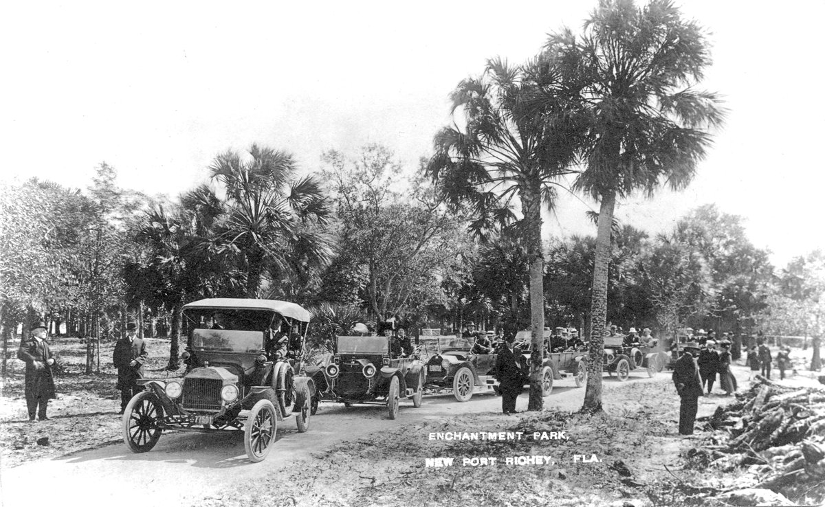 This picture was probably taken on Jan. 19, 1915, when 200 members of the New England Society of St. Petersburg held their annual basket picnic in Enchantment Park (now Sims Park) in New Port Richey.