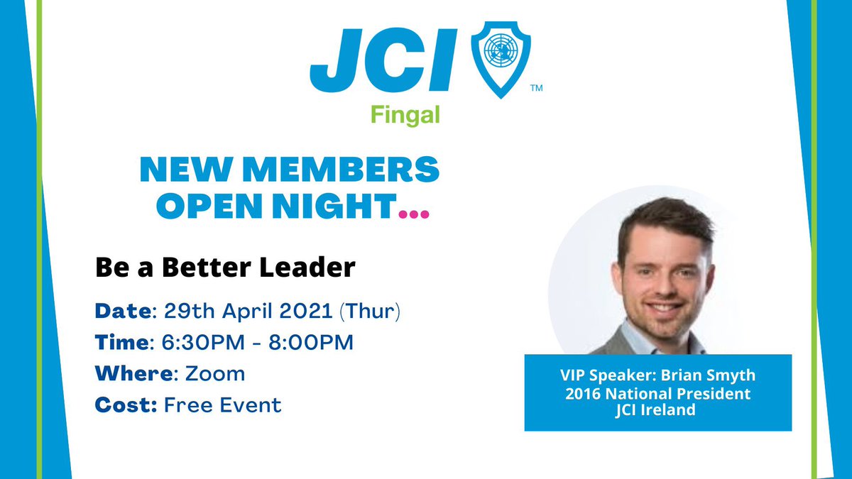 Have you registered for our New Members Open Night yet? Only a few more days to go!

If you’re interested in being an active citizen, learning new skills, and meeting other young professionals sign up here to hear about what it’s like to be a JCI member! jciireland.ie/events/event/j…