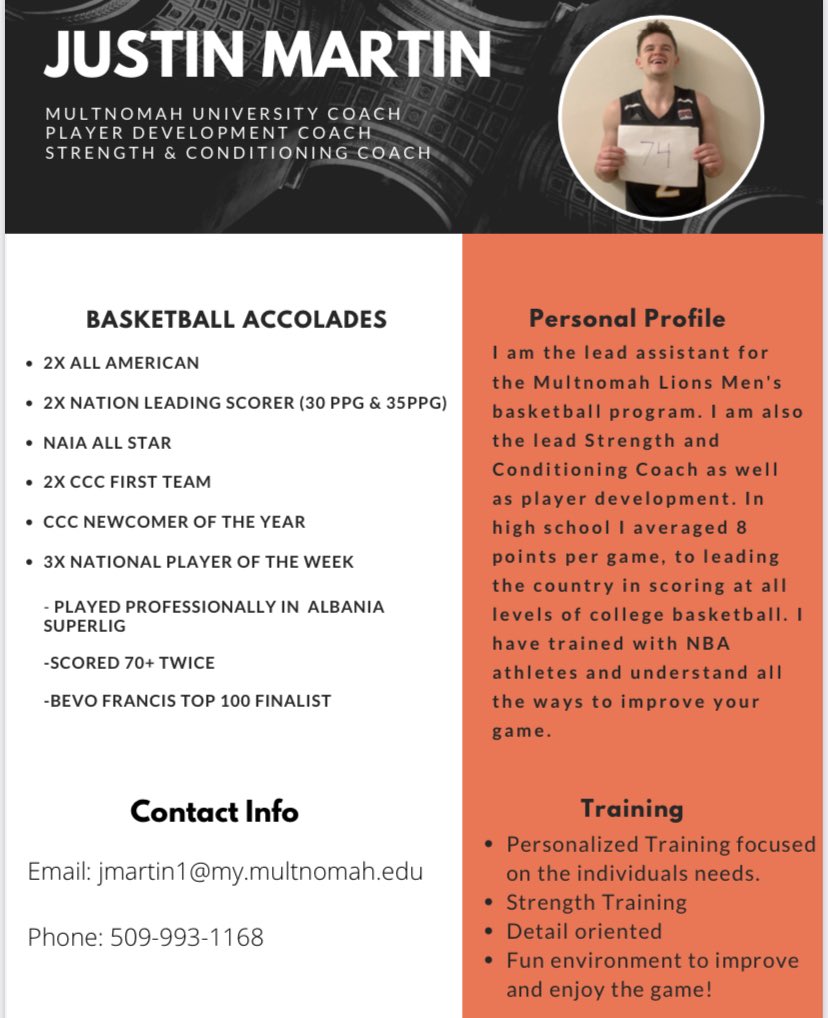 Train with the best! NAIA record holder! Multnomah Alum and current coach <a href="/jtin0220/">Justin Martin</a>