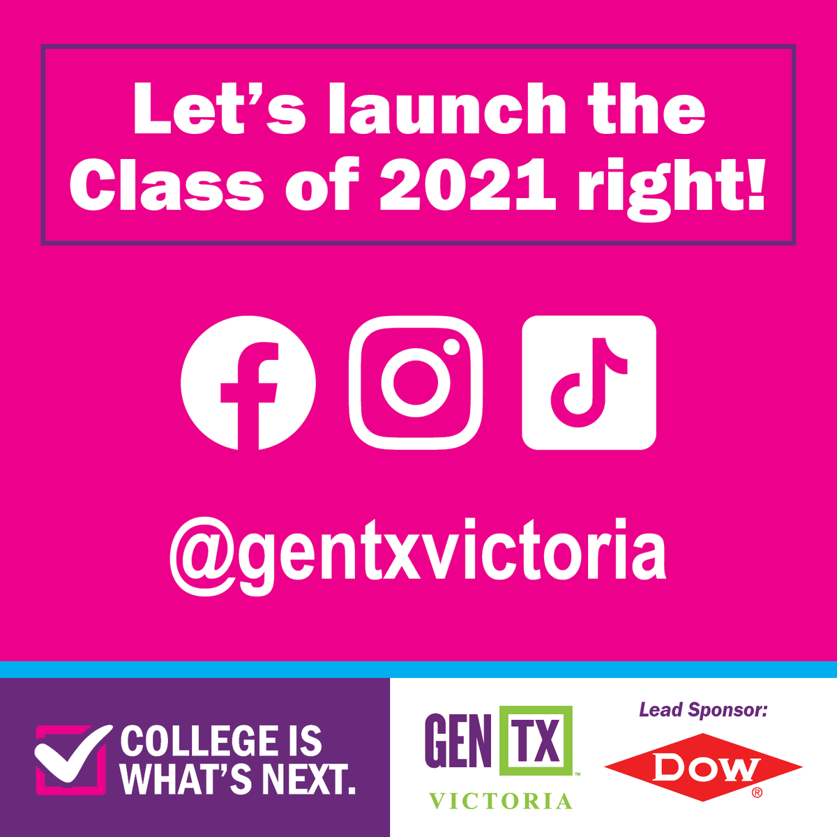 GenTXVictoria's tweet photo. Follow @gentxvictoria for info on celebrations, contests, and more leading up to GenTX Decision Day on Monday, May 3. #CollegeIsWhatsNext #DecisionDay2021 https://t.co/7iuiLHmMhH