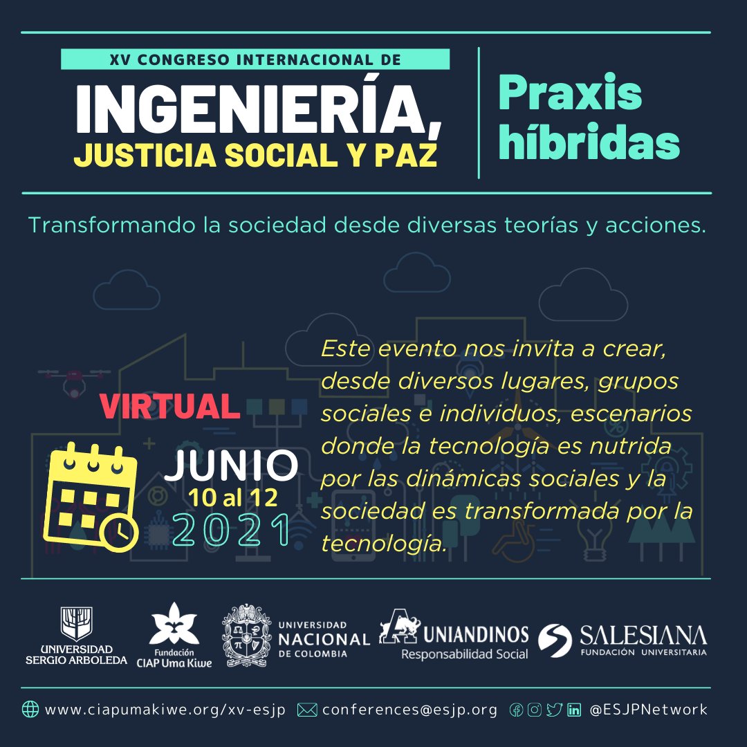 #ESJPConference | Invitamos a crear, desde diversos lugares, grupos e individuos, escenarios donde la tecnología es nutrida por las dinámicas sociales y la sociedad es transformada por la tecnología.

Info en ciapumakiwe.org/xv-esjp

¡En pocos días abrimos inscripciones!