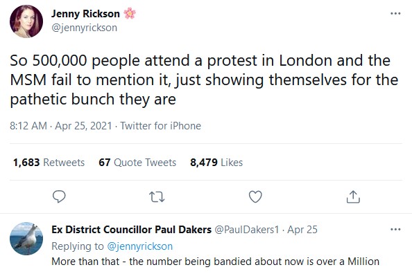 500,000 - Jenny Rickson(>100,000 Ex District Councillor Paul Dakers)
