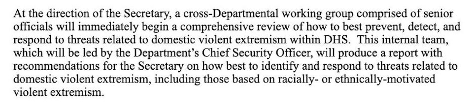 The tacit implication here is that the January 6 attack may have involved an insider threat at DHS beyond Ken Cuccinelli and Chad Wolf. And that it remains.