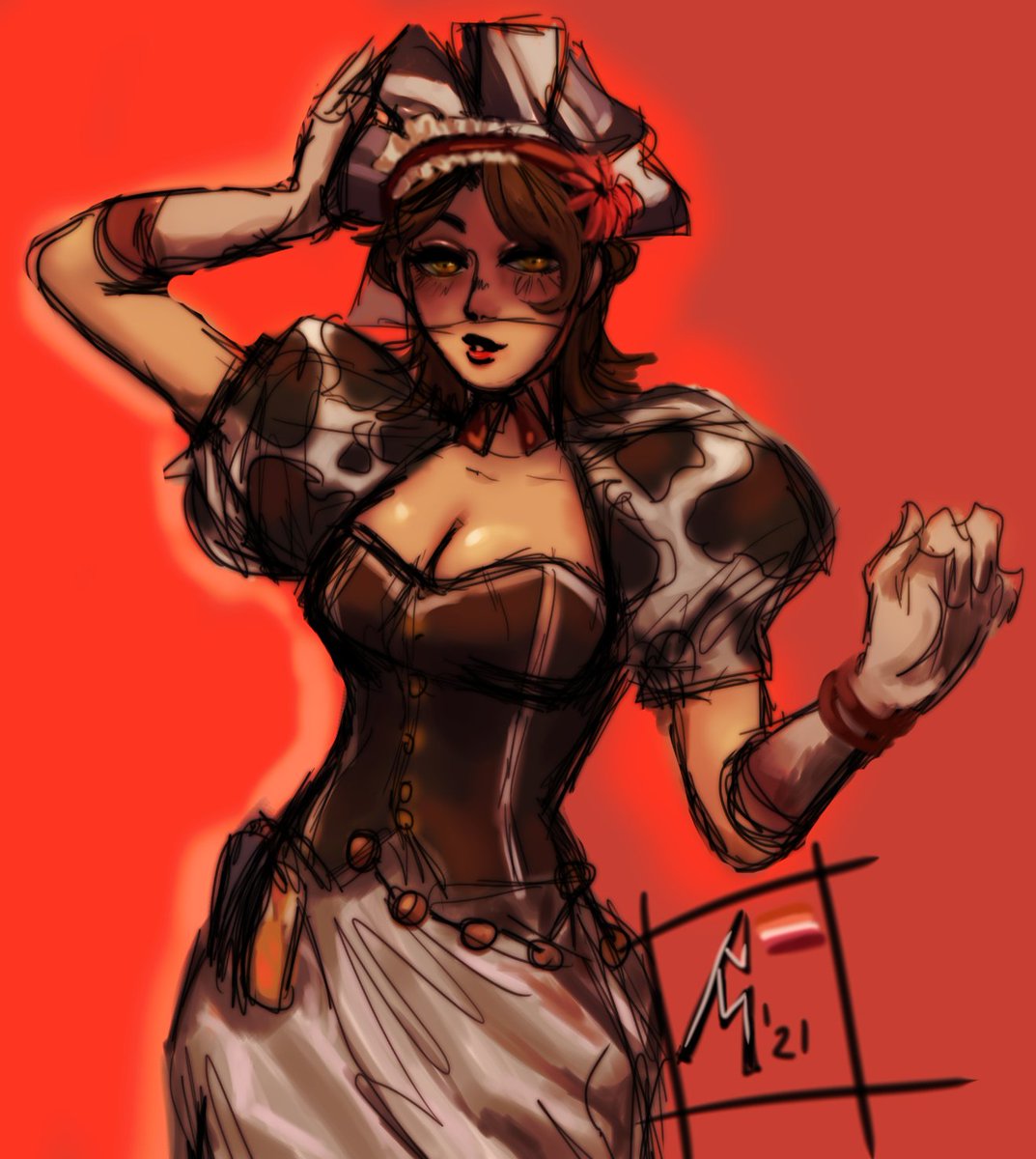 marielightful's tweet photo. No way better to celebrate Lesbian Visibility Day than to draw miss lesbian herself Vera,,, in her beloved Melancholy b tier,,, lesbians pls stand up 🌷🌷🌷🐮 i love this skin sm bc she's like a precious cow,,, 

#LesbianVisibilityDay https://t.co/QnX2gVFP1S