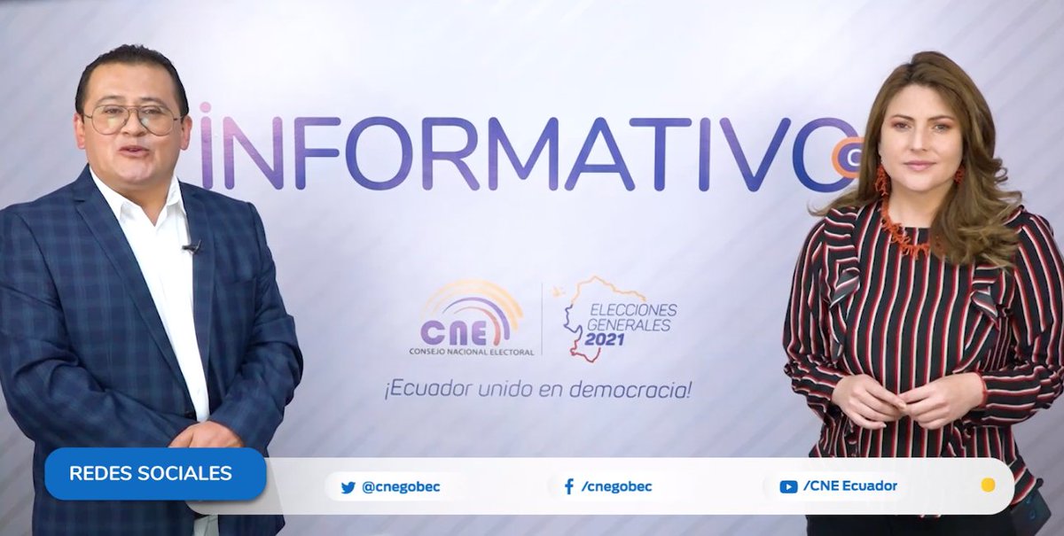 CNEManabi's tweet photo. Finaliza #InformativoCNE, agradecemos su compañía. Recuerden mantenerse informados mediante nuestros canales oficiales del @cnegobec. https://t.co/WacocFFpRL