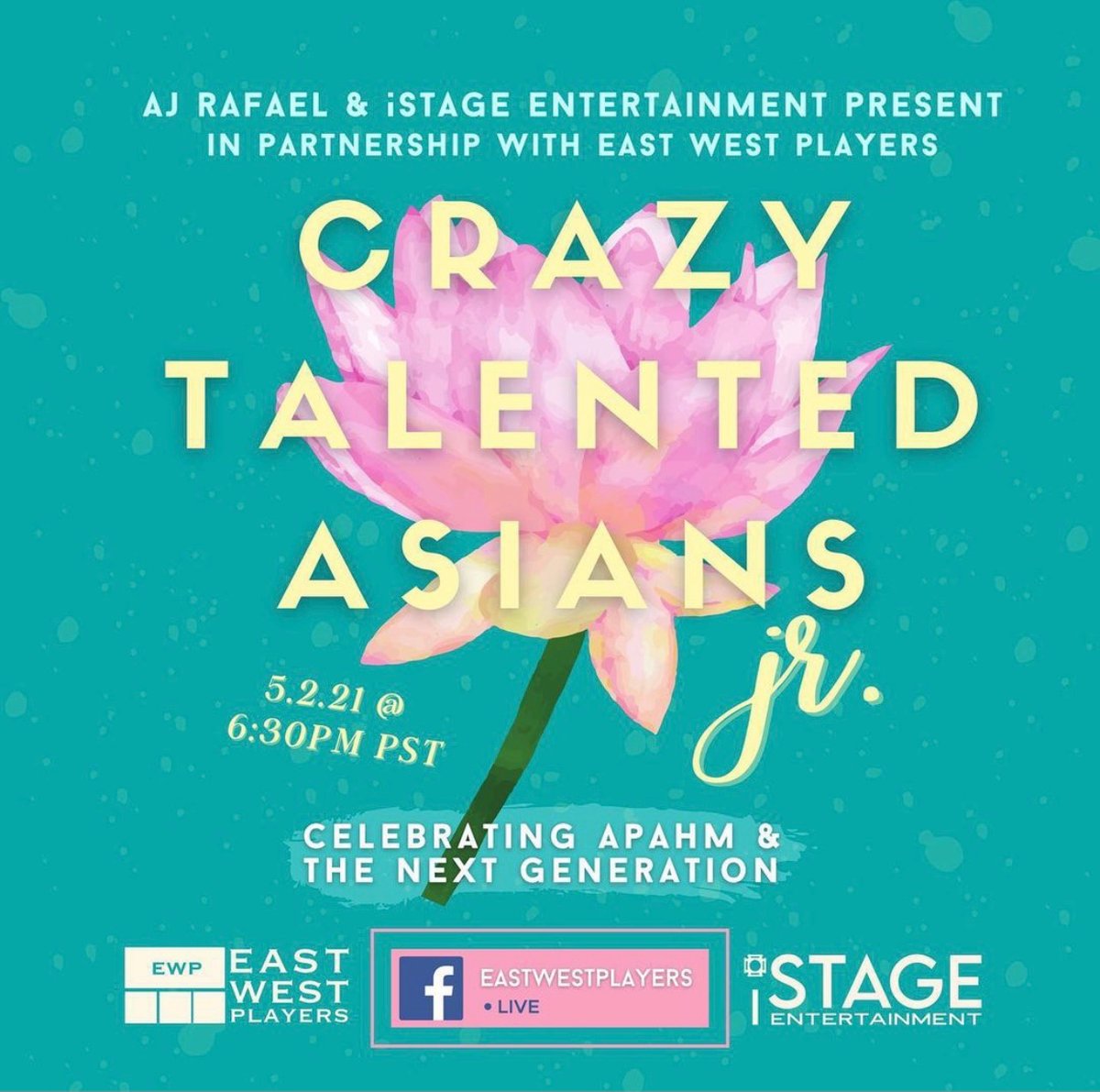 East West Players (@ewplayers) on Twitter photo Next up... CTA JR. featuring some really crazy talented young performers. We’ll see you on May 2nd! The lineup will be announced this week! This livestream will benefit Stop AAPI Hate Programs and Efforts. #crazytalentedasians #apahm
@ajrafael <a href="/iStageEnt/">iStage Entertainment</a> Next up... CTA JR. featuring some really crazy talented young performers. We’ll see you on May 2nd! The lineup will be announced this week! This livestream will benefit Stop AAPI Hate Programs and Efforts. #crazytalentedasians #apahm
@ajrafael <a href="/iStageEnt/">iStage Entertainment</a>
