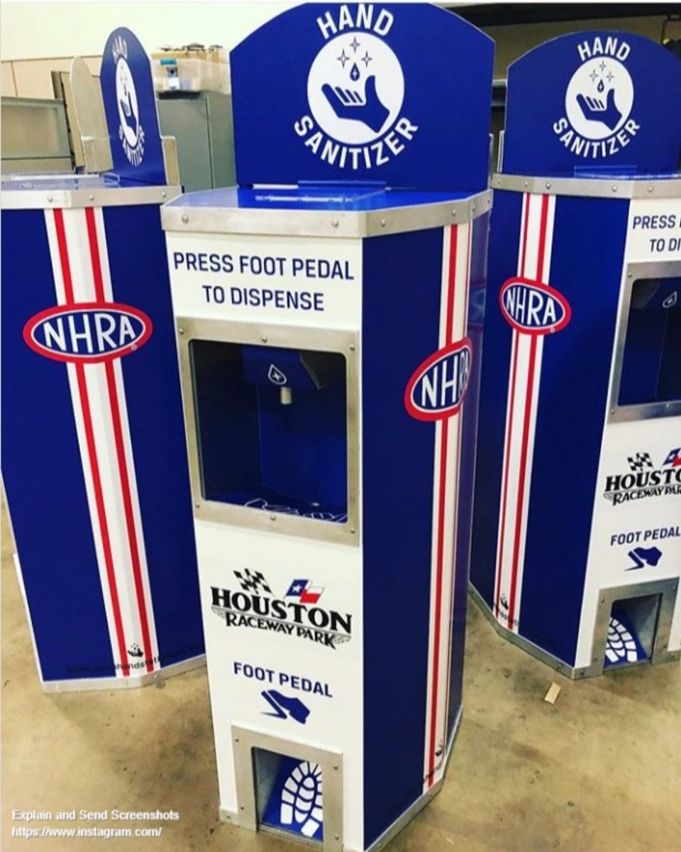 cleanhand_usa's tweet photo. We will be supporting the #SpringNationals again this year at Houston Raceway May 21 - 23 Our #handsanitizing stations will place throughout the venue for your use. Take a picture and tag us at #cleanhandstations 218 214-6060 https://t.co/4dlUsDnjSA #covid #dragracing #topfuel https://t.co/8qVM3SvelT