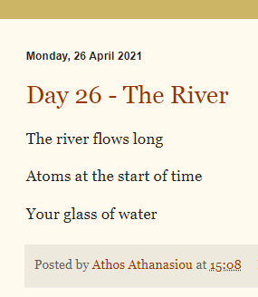 #Haiku #Poem 26 of 30 #NaPoWriMo2021 athspoemaday.blogspot.com/2021/04/day-26…