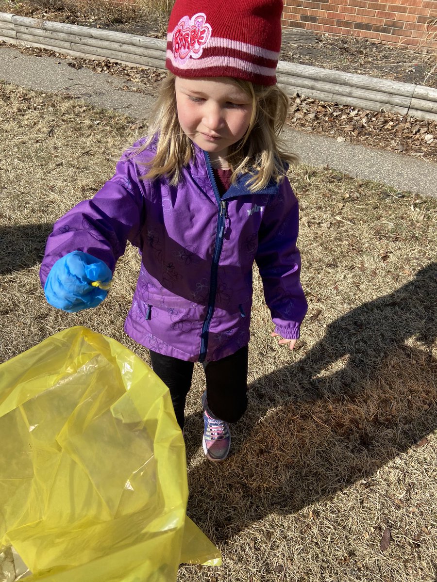 My kindergarten class pitched in to clean up our favourite place today. The green space looks great after a little spring cleaning <a href="/EJSMSchool/">Ecole J S McCormick</a>.
