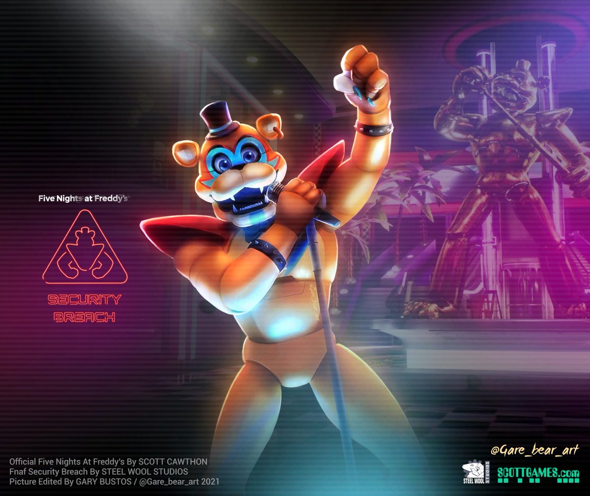 Download Five Nights At Freddys Security Breach Neon Purple Wallpaper   Wallpaperscom