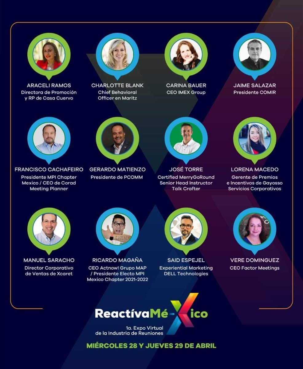 FactorMeetings's tweet image. A días⏳de iniciar #ReactívaMé-xico , el foro virtual de la #IdeReuniones , cuyo programa está conformado por profesionales👩‍💼👨‍💼 en el sector MICE nacional e internacional🌎. Te invitamos a unirte a esta transmisión y a reactivar juntos nuestra Industria🤝.