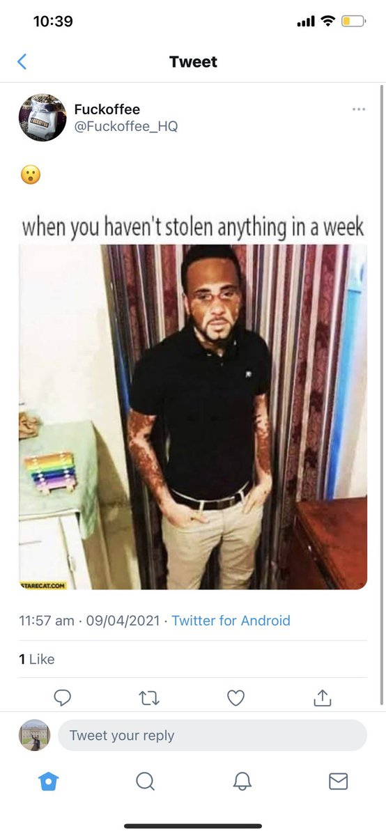 So  @Fuckoffee_HQ were racist on their Twitter but they also post stuff like the first pic. That’s fantastic they support families and not the “fat cats” but this fake caring & allyship is so shitty when a few months later you’re literally sharing a racist meme...?