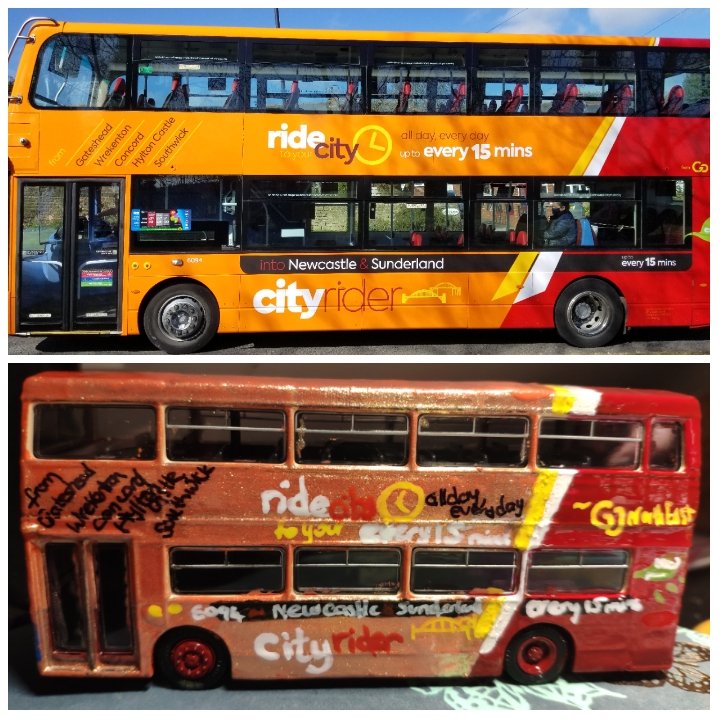 Someone is turning 8 tomorrow... All he wants is a @gonortheast 56 Cityrider bus... This will be his second one, so he now has a matching pair. God bless you @Sharpie @BarryMCosmetics and @nailsinc #ScientistDoesArt