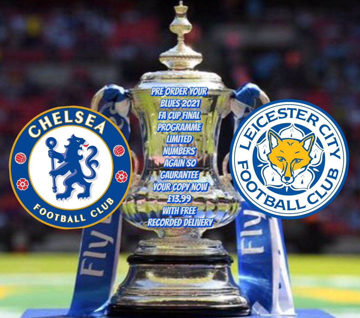 Orders placed today with The FA limited numbers again this season first come first served. £13.99 delivered by Royal Mail Recorded Delivery . 💙🤍💙🤍💙🤍💙