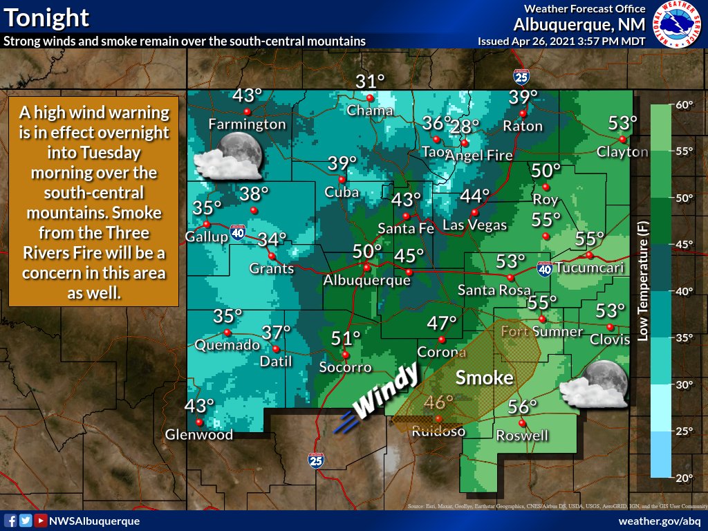 NWS Albuquerque on Twitter "High wind warning in effect tonight over
