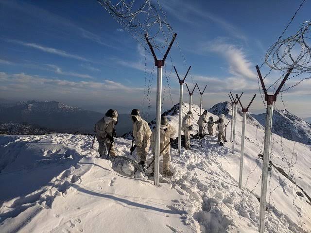 Barrier consists of 2sets of chain-link fences, seprtd by a 2-metre(6-foot) space filled with concertina wire coils. fence is 3.6 metres high (11 feet)on the Pak side and 4 metres high (13 feet) on the Afghan side and is fitted with surveillance cameras and infrared detectors 3/6