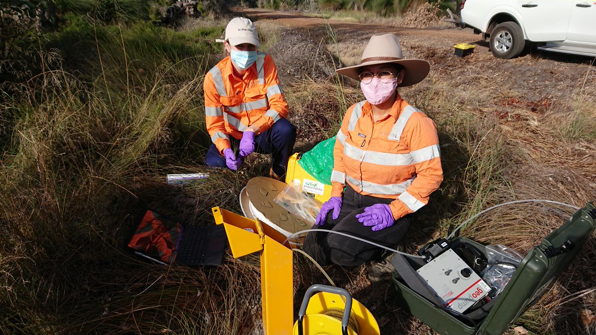 First day out of lockdown and Senversa's Cassie and Azella are undertaking the initial assessment of the newly installed #SavingLakeMcLarty groundwater monitoring wells. Important baseline data taken at the driest point in the year <a href="/StateNRMProgram/">State NRM Program WA</a>