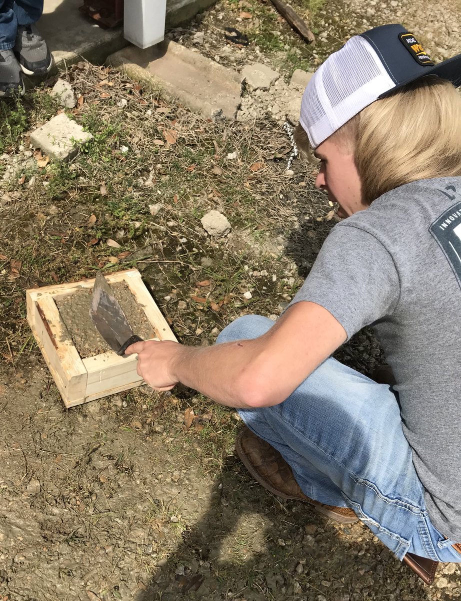 cantonffa's tweet image. In Mr. Leach’s Ag Mechanics class, we learned all about making concrete forms and mixing concrete! We had a blast and everyone enjoyed it.