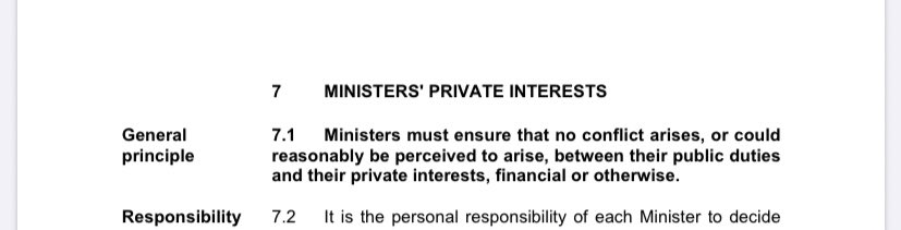 It really is as straightforward as that- transparency is vital to ensure there’s no actual or perceived conflict of interest- its incumbent upon any minister to ensure that conflict (perceived or actual) doesn’t arise. As set out in Boris Johnson’s ministerial code.