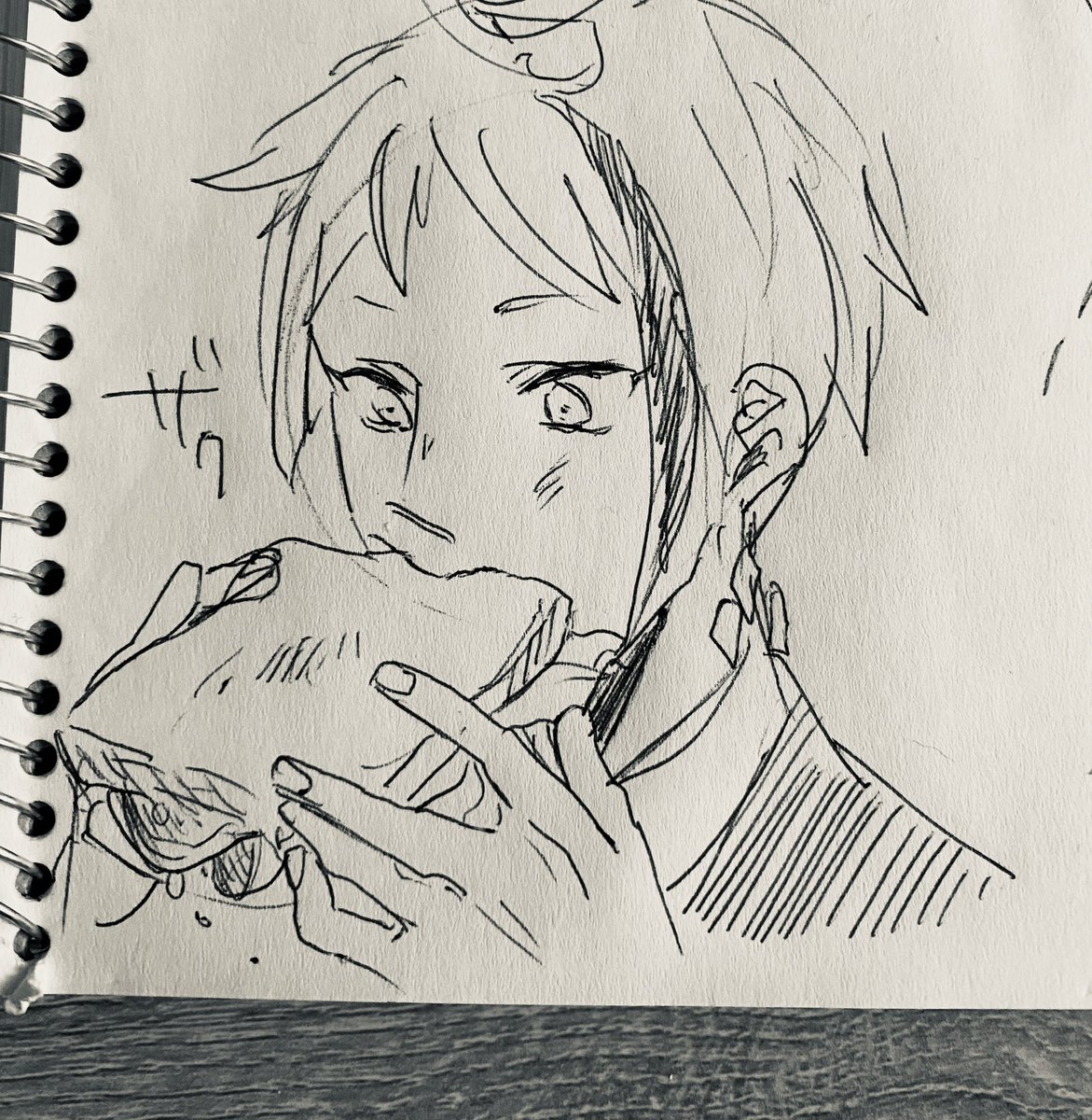 朝の一発描き
ざくざくサンドイッチ 