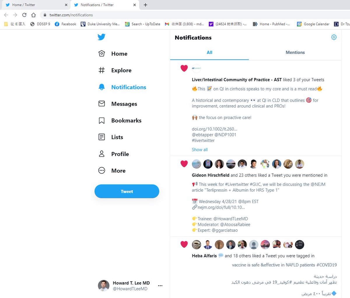 OK, now you know all the basics, here is some advanced skill.Once you start posting, you will get noticefrom Twitter and it is easy to get lost. You can open another Twitter page and click on notifications. This will be your nd page just for checking notice.4/