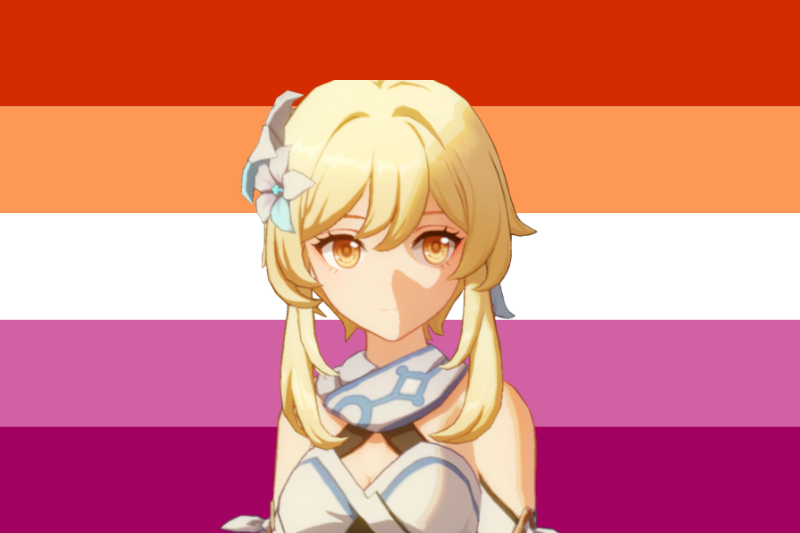 lumine from genshin impact is a lesbian!!