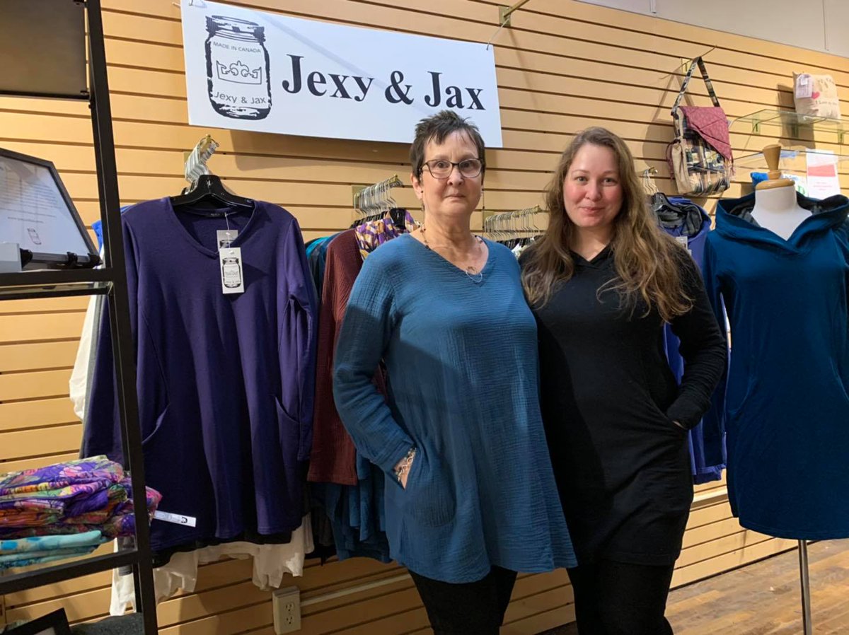The Faces Behind the Brand are Jessica &amp; Jackie of Jexy &amp; Jax!
Creative Focus:  this mother/daughter team designs beautiful Canadian made garments that are classic and flattering to women of all ages.  When lockdown lifts, shop their line (in-person), 261 Front St, @DTBelleville