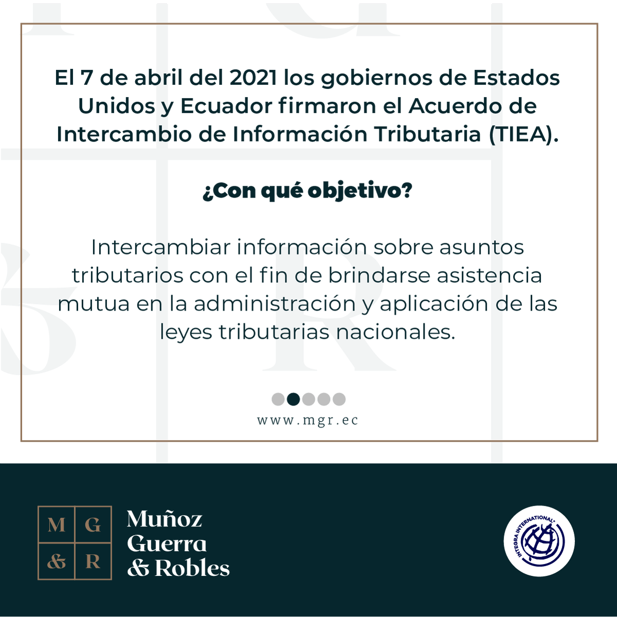 MGR_Ecuador's tweet photo. ¿Sabías que….El SRI 🇪🇨 y el IRS 🇺🇸 intercambiaran información gracias al Acuerdo de Intercambio de Información Tributaria? Esto representa un Hito en las negociaciones bilaterales del Ecuador.
.
#mgrecuador #integrainternational https://t.co/RSXf6kF2EW