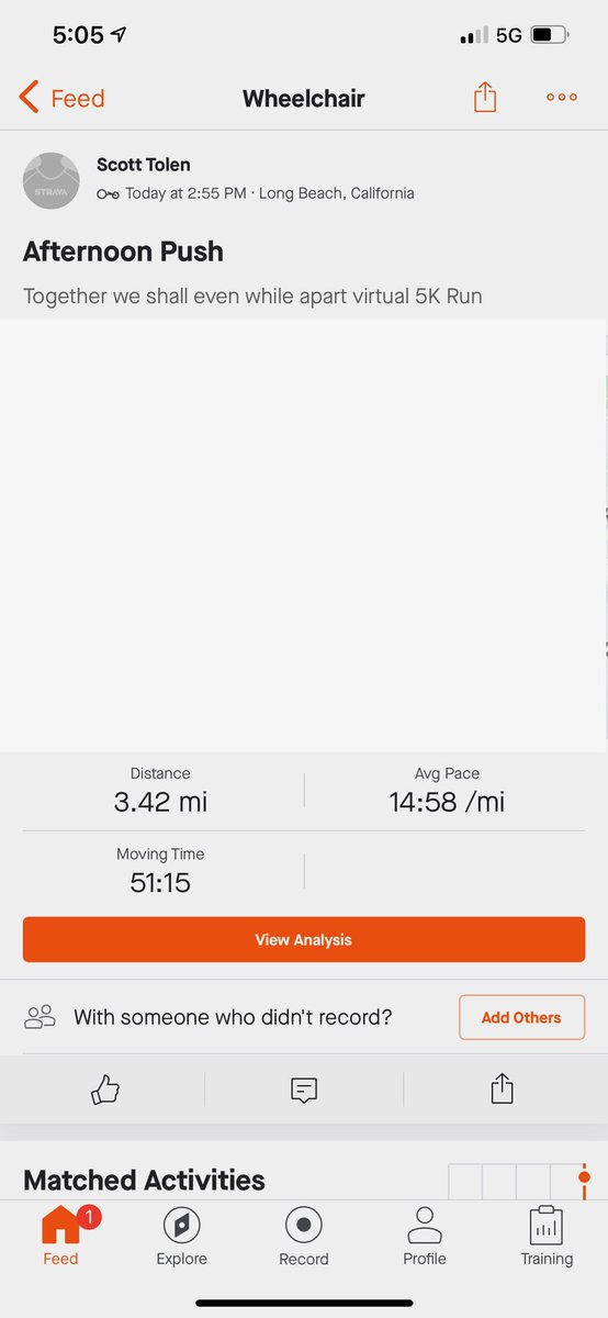 Together we shall even while apart Virtual 5K Run. This event took place on April 25, 2021. 

#teamscotttolen
#gritfreedomchair
#grit
#aeromobility
#togetherweshall
#togetherweshallevenwhileapartvirtual5KRun
#ainsleysangelsofamerica