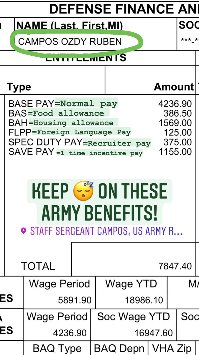 goarmy956's tweet image. These are the type of pay/allowances YOU are leaving on the table.  We provide benefits you probably didn’t know about and benefits you’ll never get with your current job. Take control of YOUR future today!TEXT ME📲 for more info on what it takes to join the 🇺🇸 Army 956-357-6397