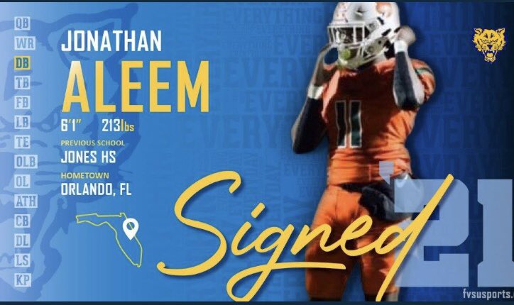 FVSUFootball's tweet photo. Jonathan, welcome to the FVSU Football family! #FVSU🏈#Everything. Everyday #2021SigningClass https://t.co/pmYYNsQCPs
