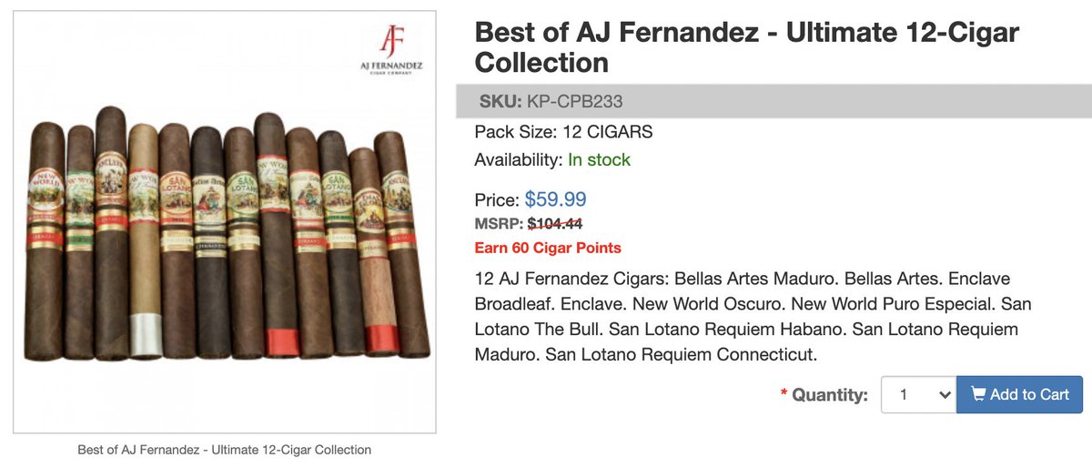 If you're interested in having a few to try, the sampler packs on there are great. Get one from Perdomo, AJ Fernandez, or Drew Estates. All good quality cigars for the golf course or an evening at home while reading, writing.