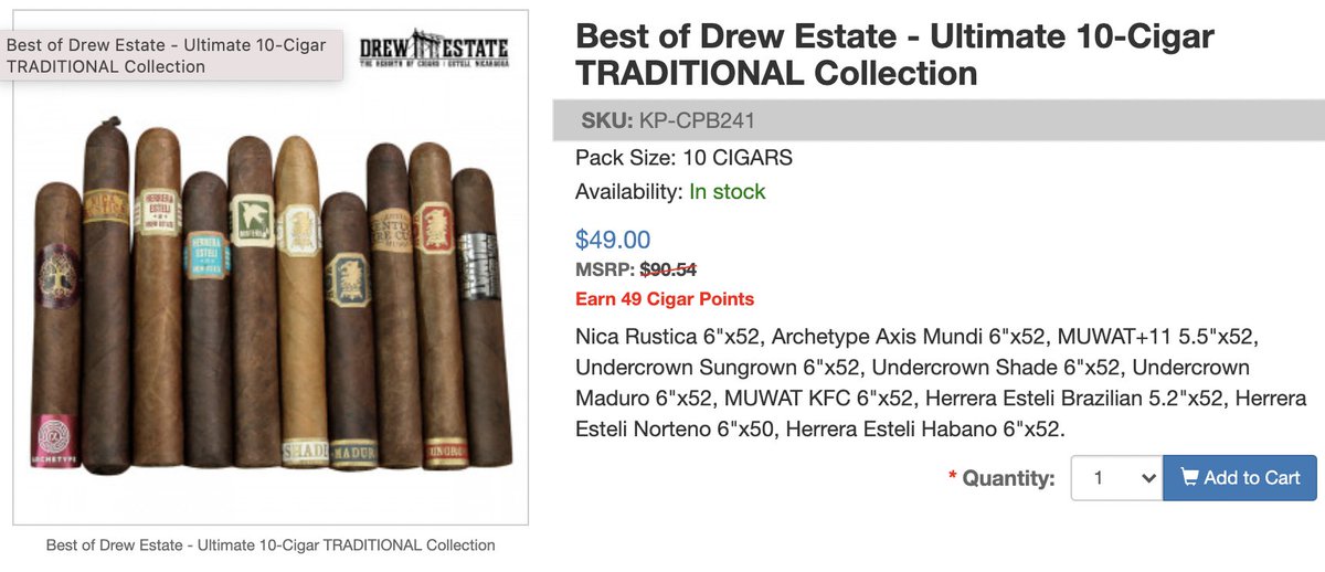 If you're interested in having a few to try, the sampler packs on there are great. Get one from Perdomo, AJ Fernandez, or Drew Estates. All good quality cigars for the golf course or an evening at home while reading, writing.