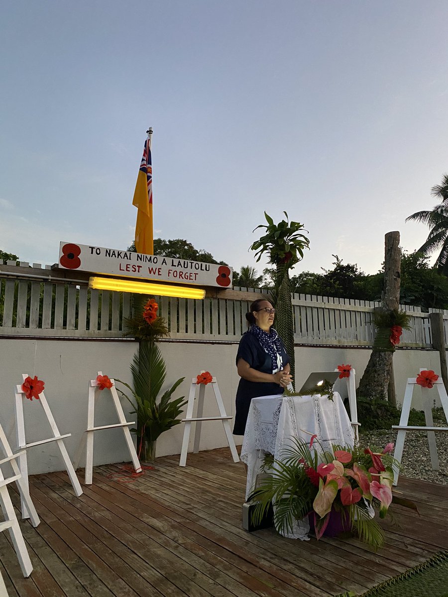 MIQ DAY 6 #ANZAC   dawn memorial service in respect of 150 Toa Niue who served in WW1 & Niuean soldiers in other armed conflict #WeWillRememberThem  