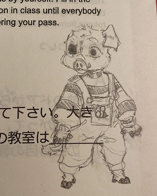 here are some doodles while i wasnt paying attention in my japanese class 