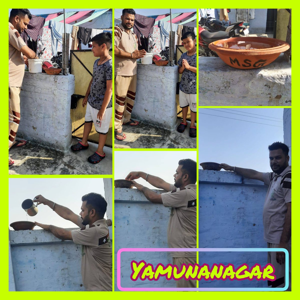#ThankfulTuesday कि ये युवा समाज को पर्यावरण संरक्षण का संदेश दे कर अपना कर्तव्य निभा रहें हैं।
पक्षियों के लिए पानी रखते हुए #यमुनानगर के गुरपाल इन्सां और उनके सुपुत्र। क्योंकि पक्षी हमारे पर्यावरण को बचाने में सहायक होते हैं।
#NatureLover #EnvironmentWarriors #FeedingBirds
