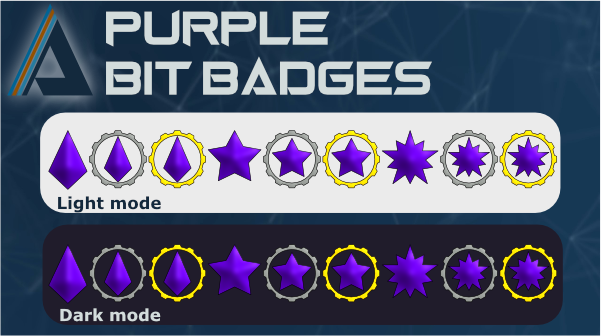 audrieu's tweet photo. Today feels like a purple day! The purple verison of the bit badges is now up in discord. https://t.co/1H7nwU9D5j. If you join up read the welcome channel information to complete your access. 6 more Bit Badge sets to go and some some more sub badges are ready! https://t.co/oqWsFV7gXq