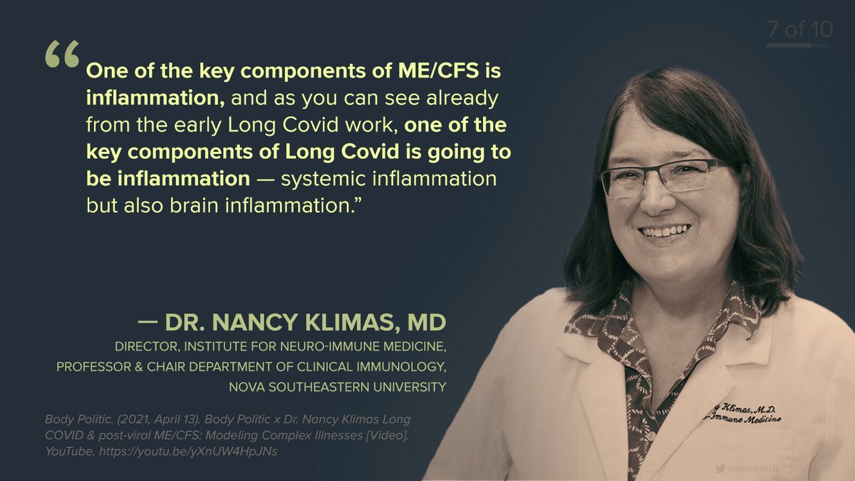 So what do we know about  #MECFS & how might it apply to  #LongCovid?  Inflammation in brain & body driven by immune activation Cycle of oxidative stress driving inflammation Neuroendocrine imbalanceDon’t miss these 10 mins starting at 25m30s: 