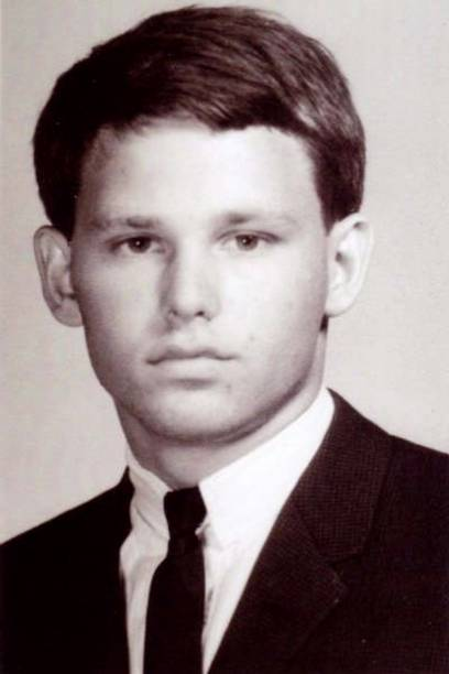 Jim Morrison's high school year book photo from Alameda California High School, 1957. Photo by Archive Photos/Getty Images